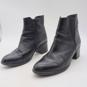 Avellini Sz 8 /39 Elegant Black Leather Chelsea Ankle Boots